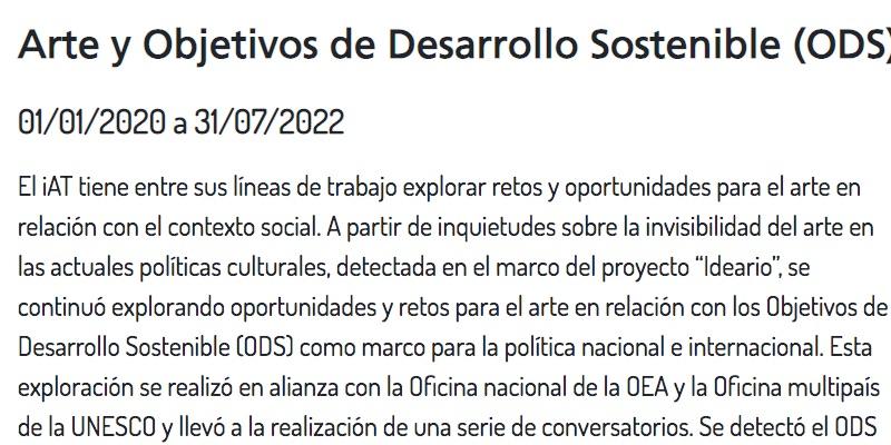 Arte y Objetivos de Desarrollo Sostenible (ODS)
