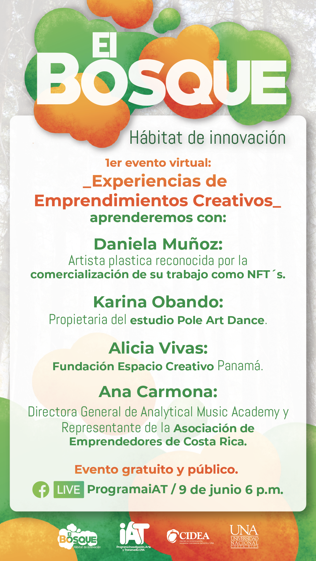 Afiche del primer evento del proyecto El Bosque